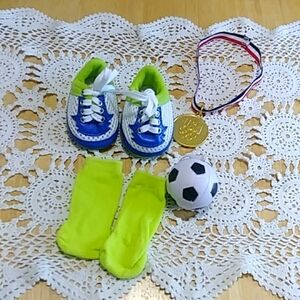 American Girl Soccer Accessories - Shoes, Ball, Socks, Medal